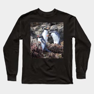 Snares Crested Penguins Long Sleeve T-Shirt